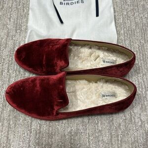Birdies Velvet Loafers with Faux Fur Lining